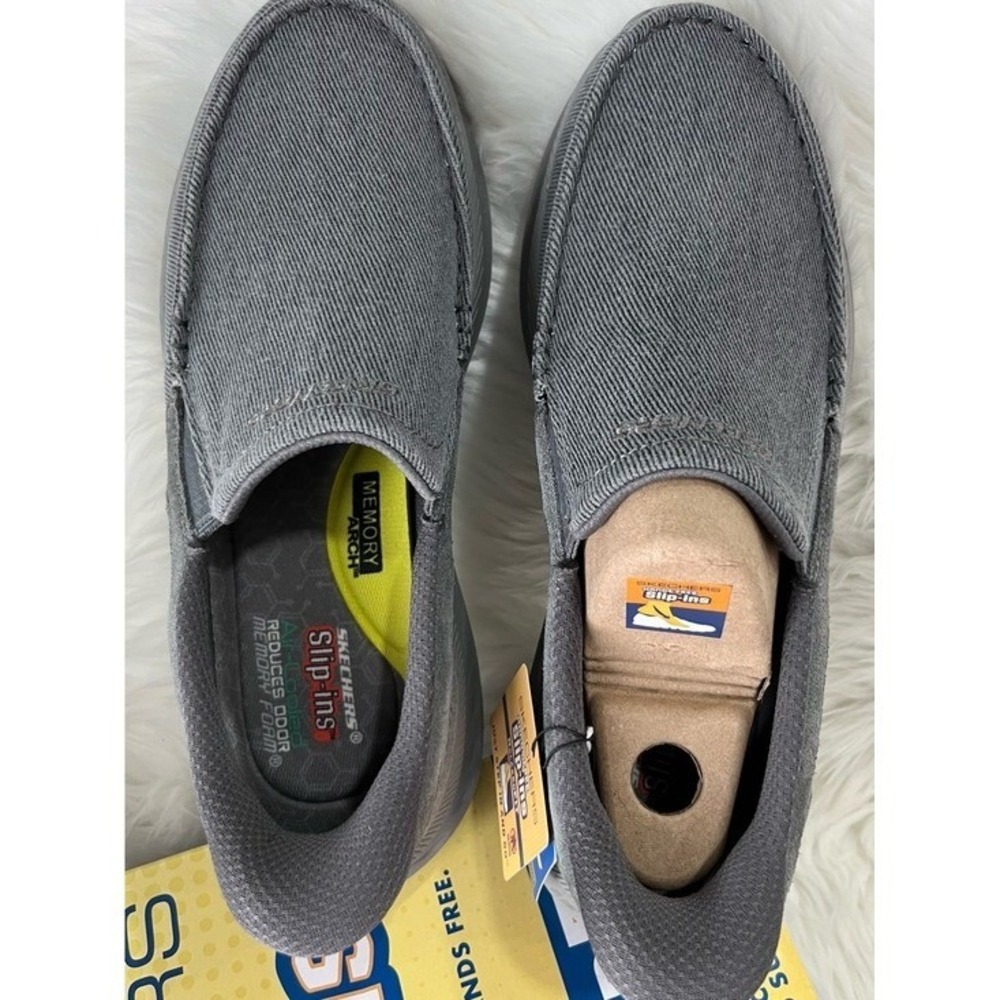 Skechers Pollard-Reed Men's Slip-Ins Loafers Size 9.5 Charcoal Goodyear New